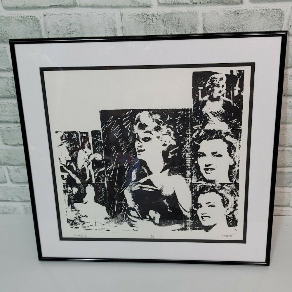 Romeo 25 Marilyn Monroe Signed Limited Edition 1/3 Framed Pop Art Screenprint BW
